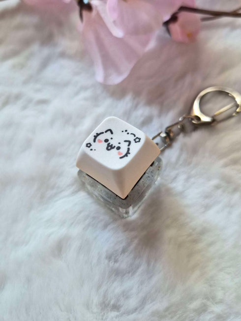 Cat Kaomoji Keycap Keychain