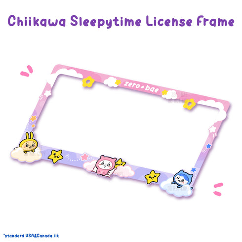 Kawaii Chiikawa Sleepy License Plate Frame