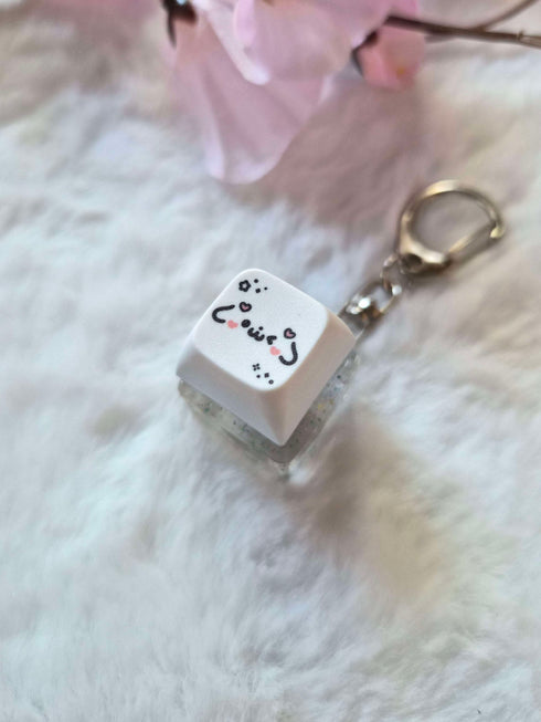 Puppy Kaomoji Keycap Keychain