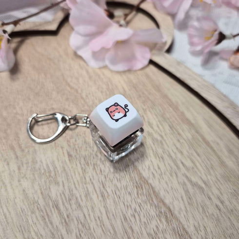 Maple Pink Bean Keycap Keychain