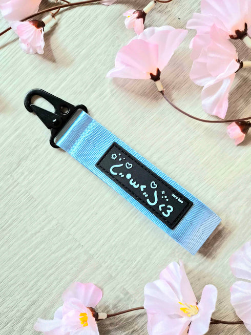 Blue Puppy Kaomoji Keystrap