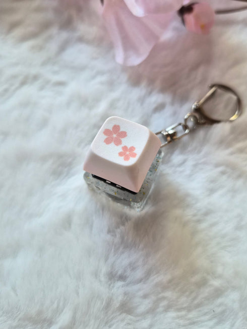 Sakura Cherry Blossom Keycap Keychain