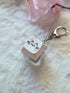 Angel Bunny Kaomoji Keycap Keychain