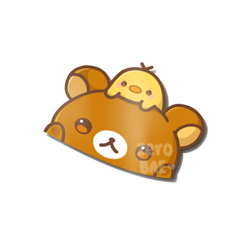 Brown Bear Peeker Sticker