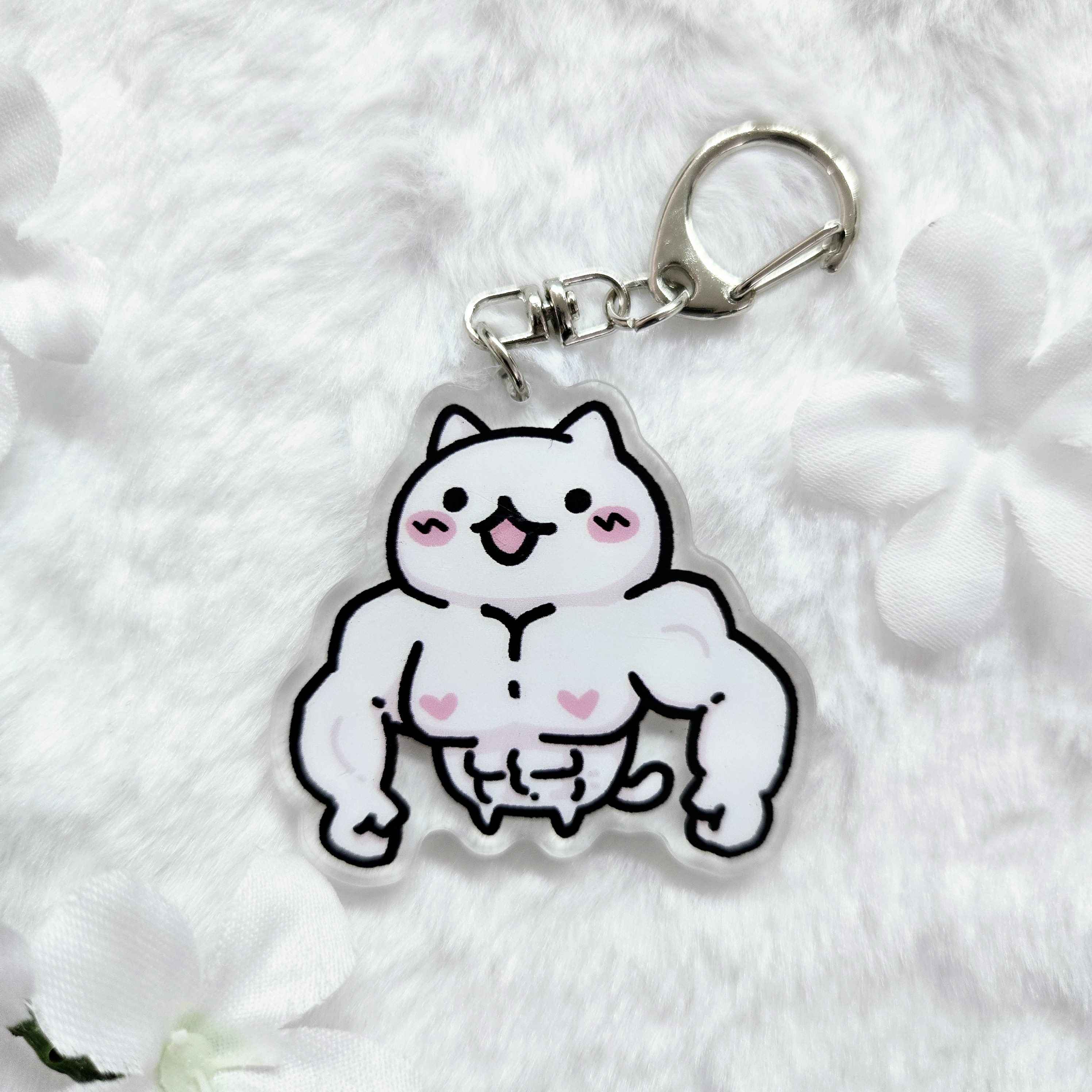 Buff Cat Keychain